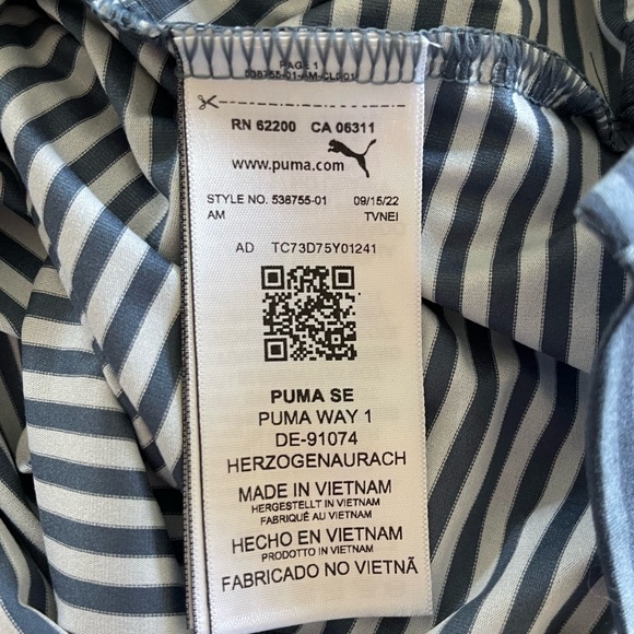 PUMA Golf Cloudspun Blue Dye Stripe Polo Performance Shirt NWOT Size MEDIUM - Picture 7 of 12